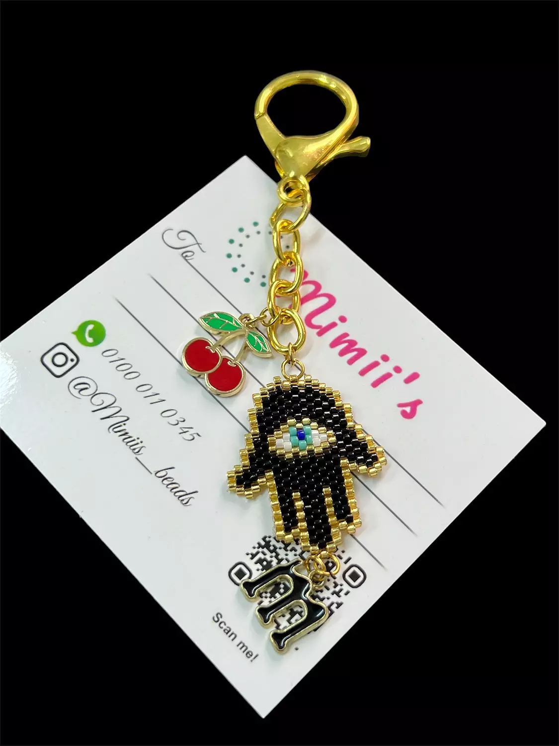 Cherry kaff bag charm image
