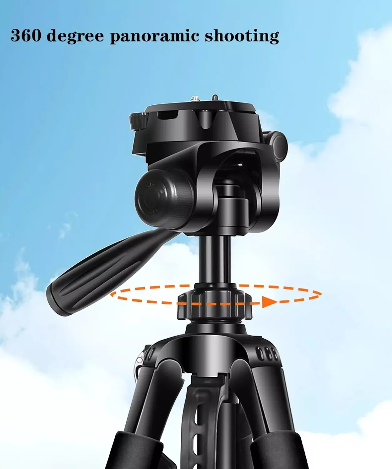 PLOKAMA PK-9950 Tripod Stand 150CM Height 360° Rotation Black 4