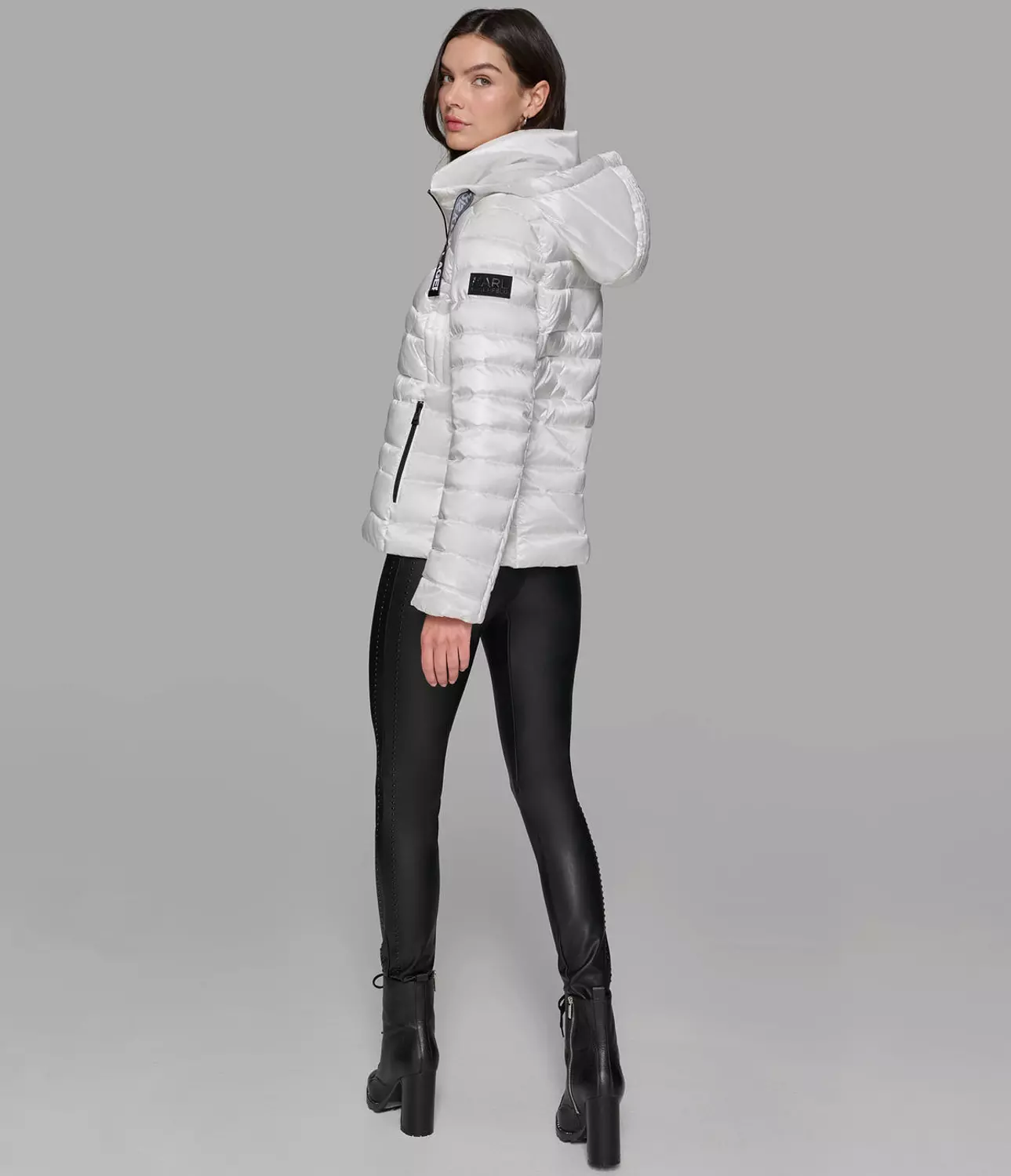 SHORT PUFFER JACKET WITH LOGO  k  image