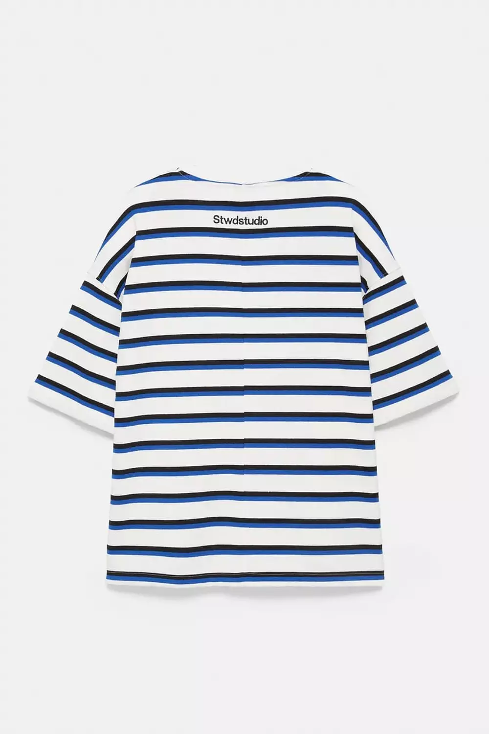 PULL&BEAR STRIPED SHORT SLEEVE T-SHIRT - BLUE 3