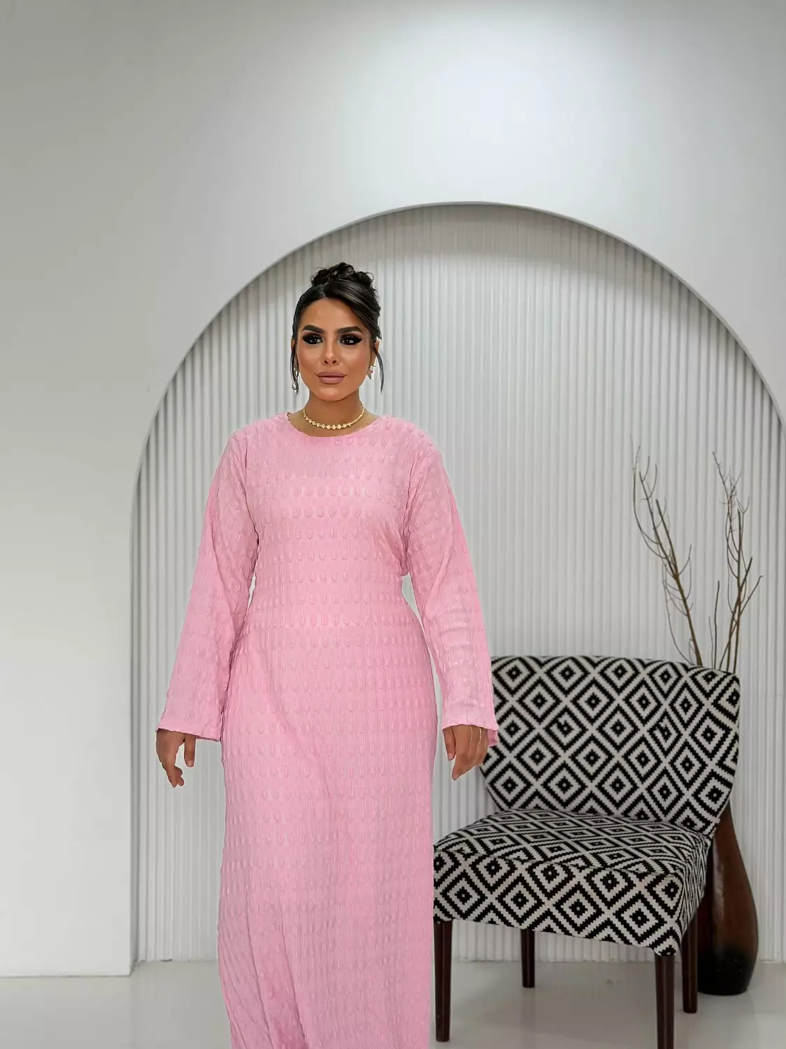 Allure Textured Dress In Blush Pink 🎀 5