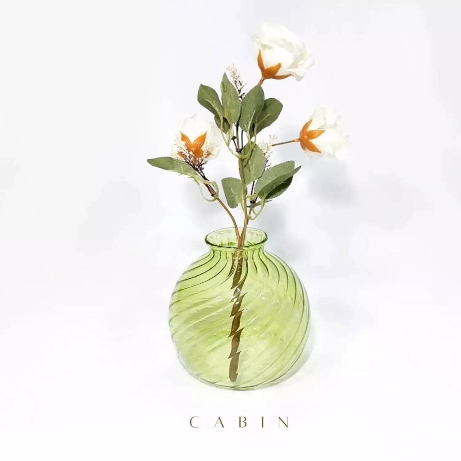 Lime green Handmade pyrex vase image