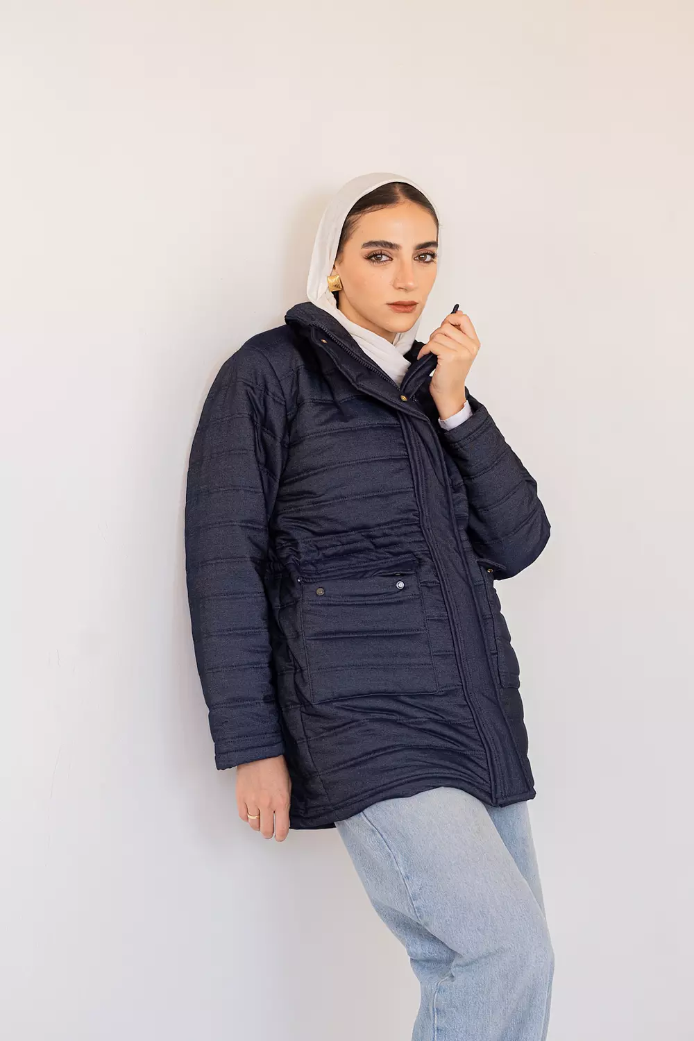 Denim puffer jacket  image
