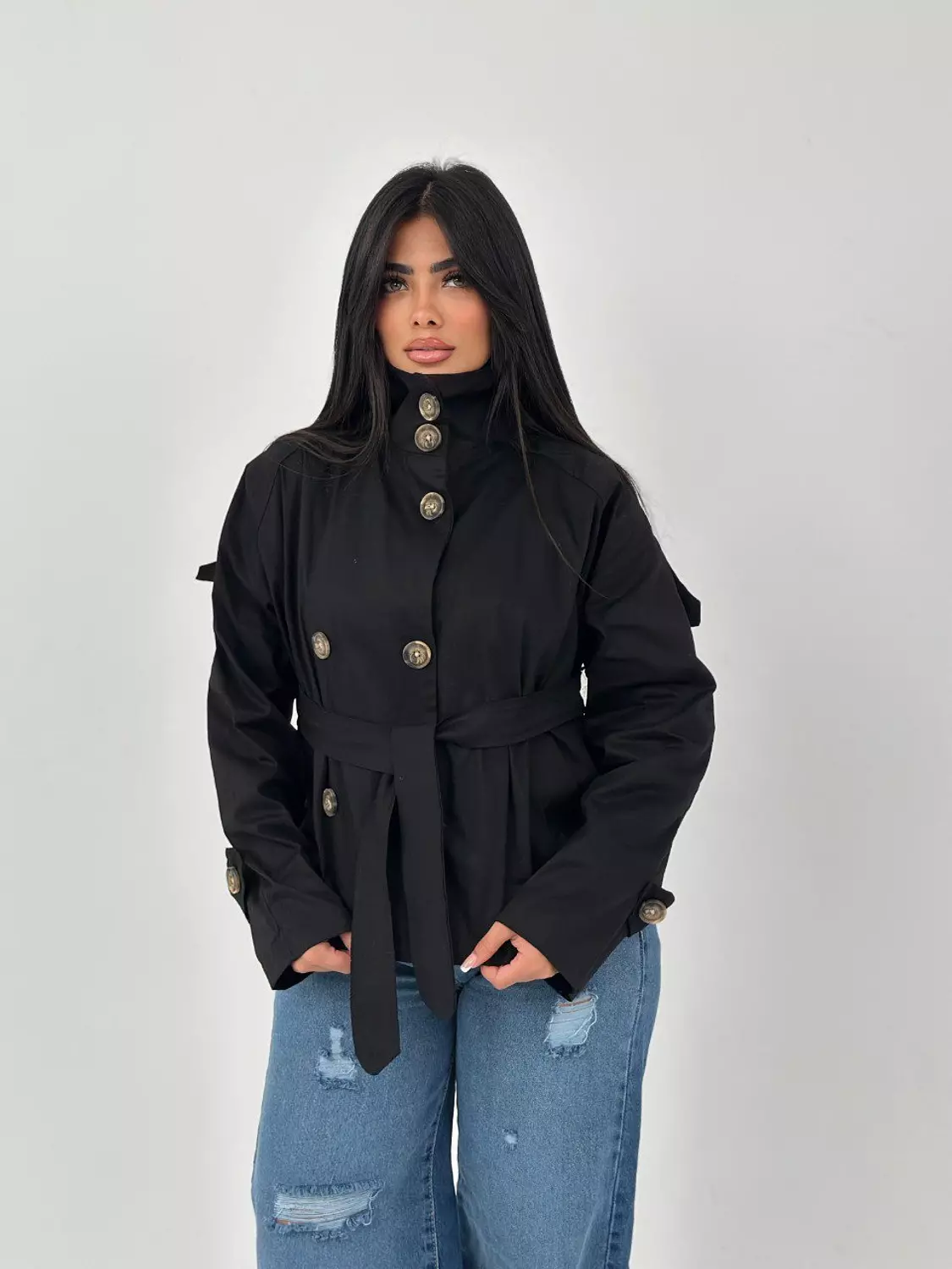 Medium length trench coat 2