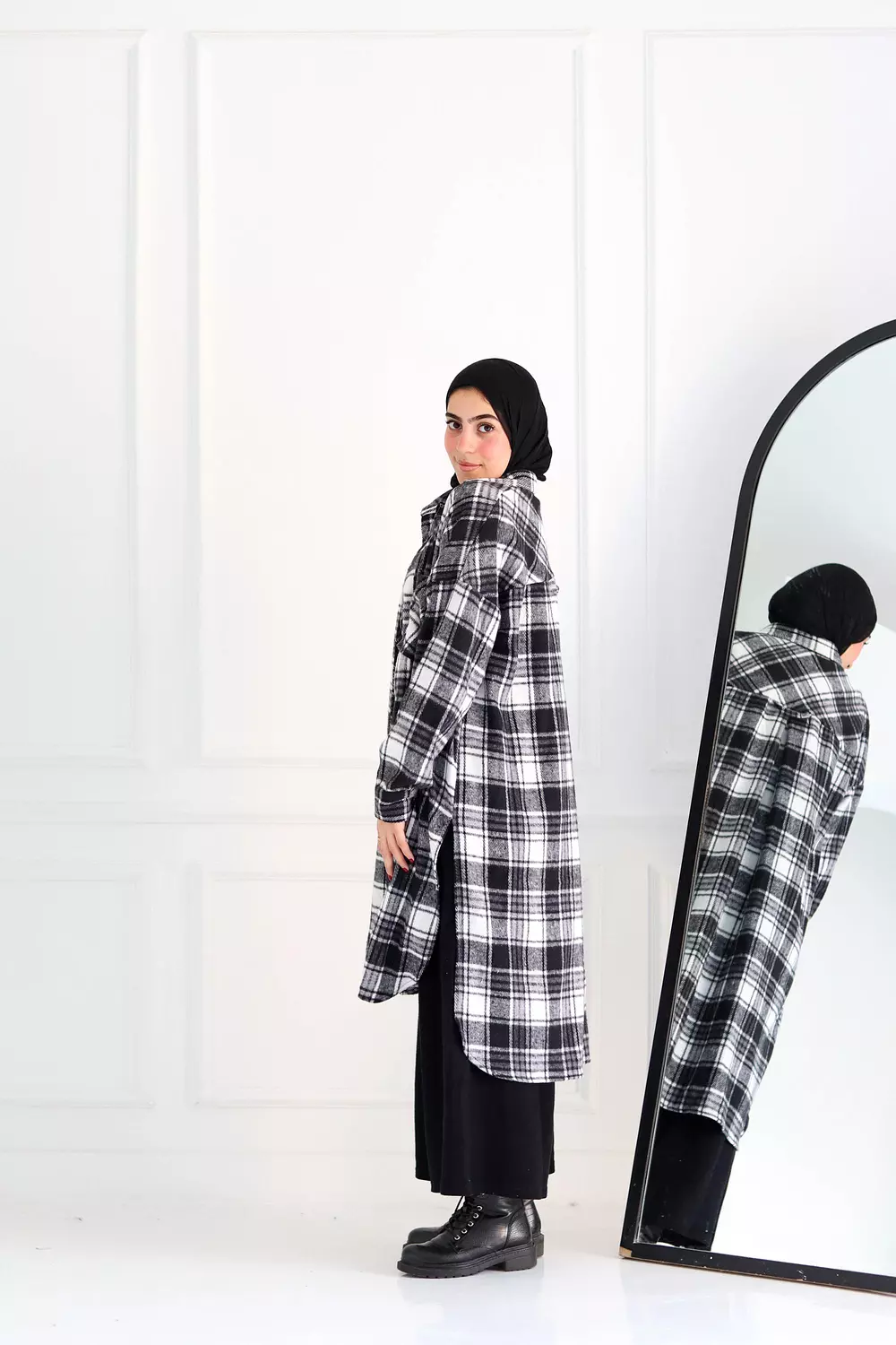 Black & White Checkered Oversize Shirt 2