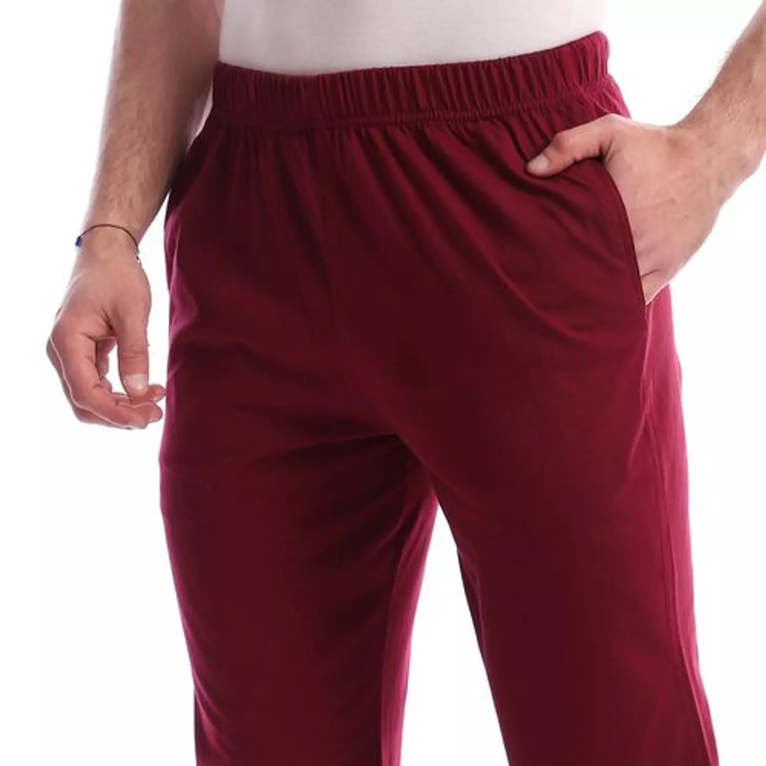 Cotton Plain Pajama Pants - 4040 - Maroon hover image