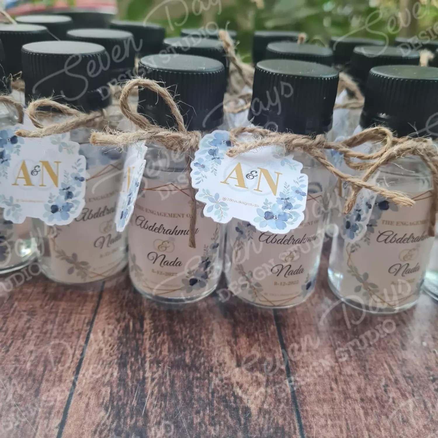 Elegant Blue Flowers Zamzam Water 1