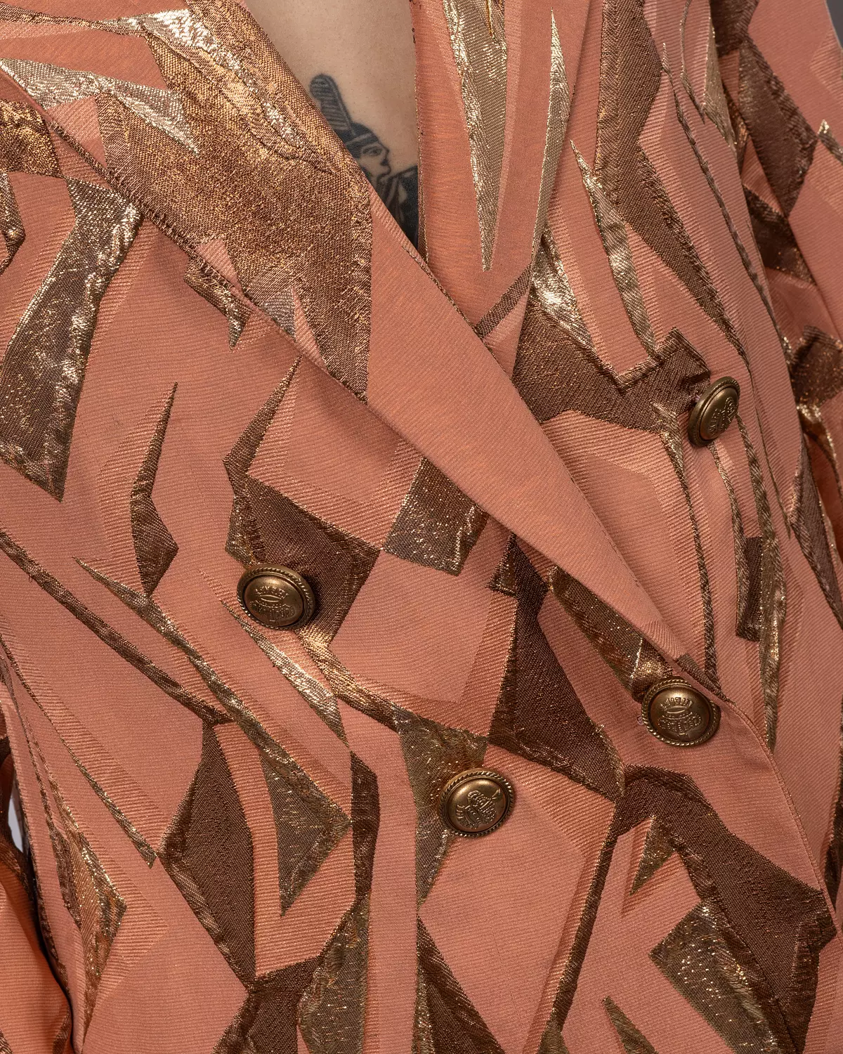 Orange & Gold Embellished Suit  5