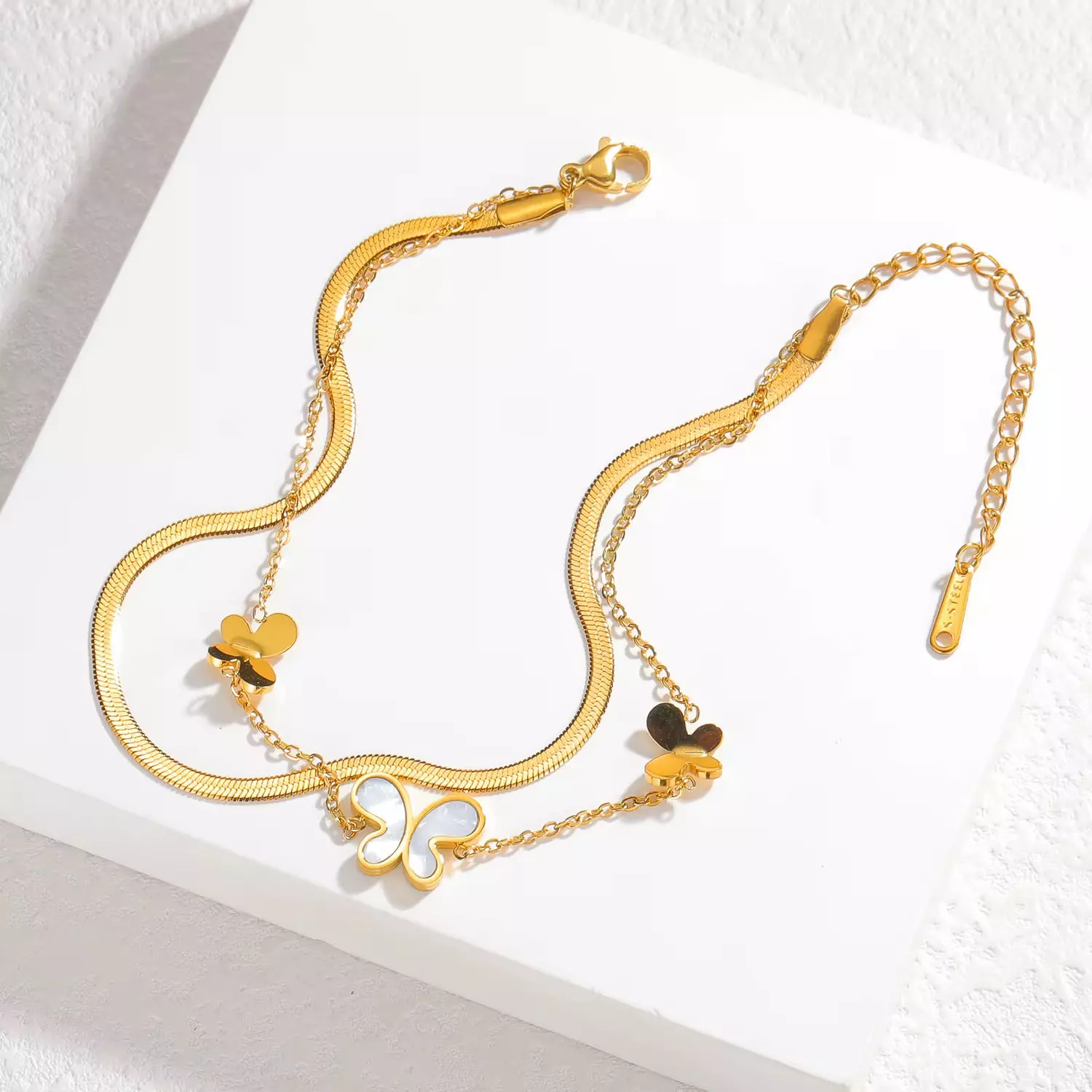 Butterfly snake anklet hover image