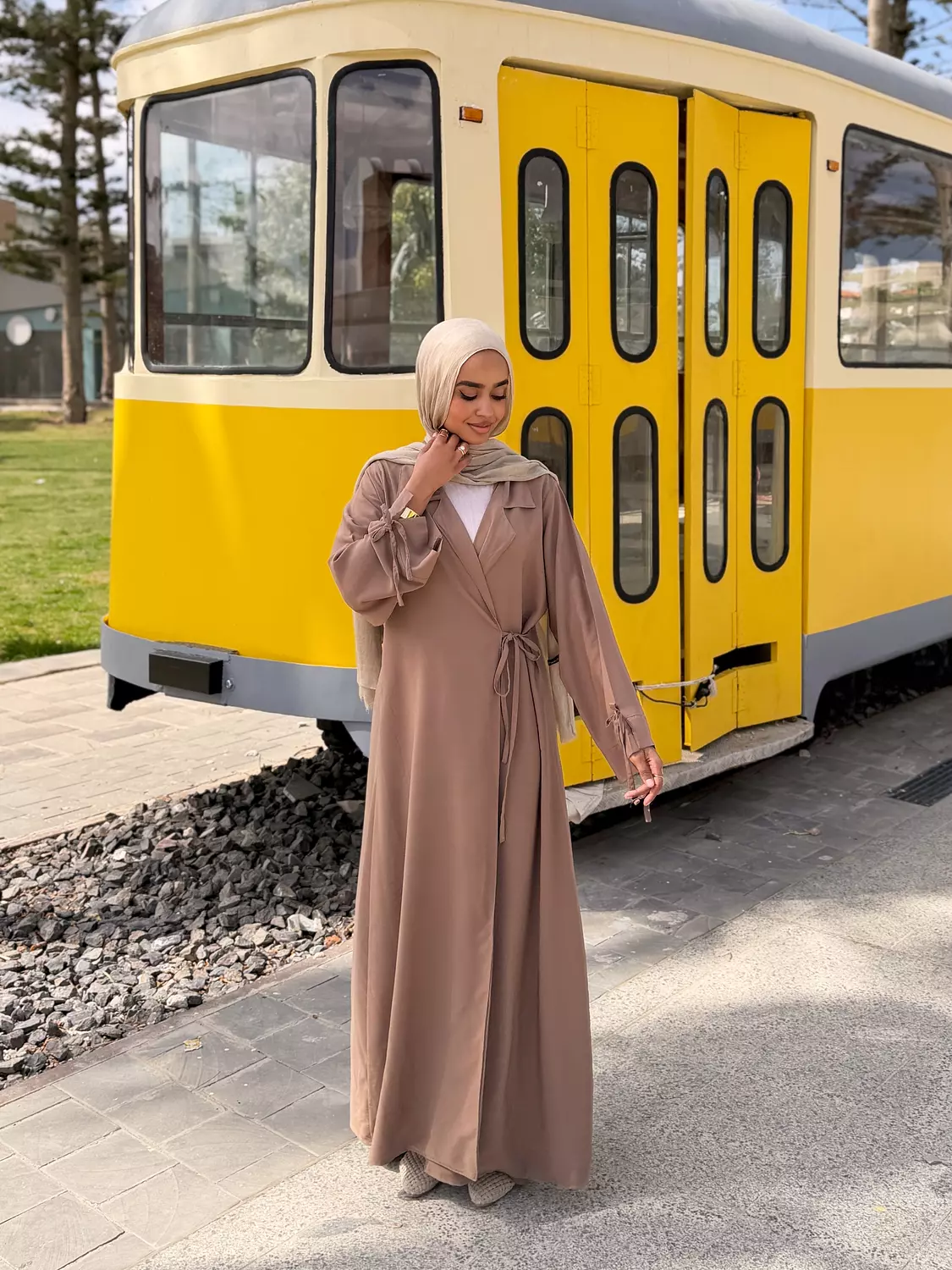 Striped Modest Cardigan – 7 Colors Collection image