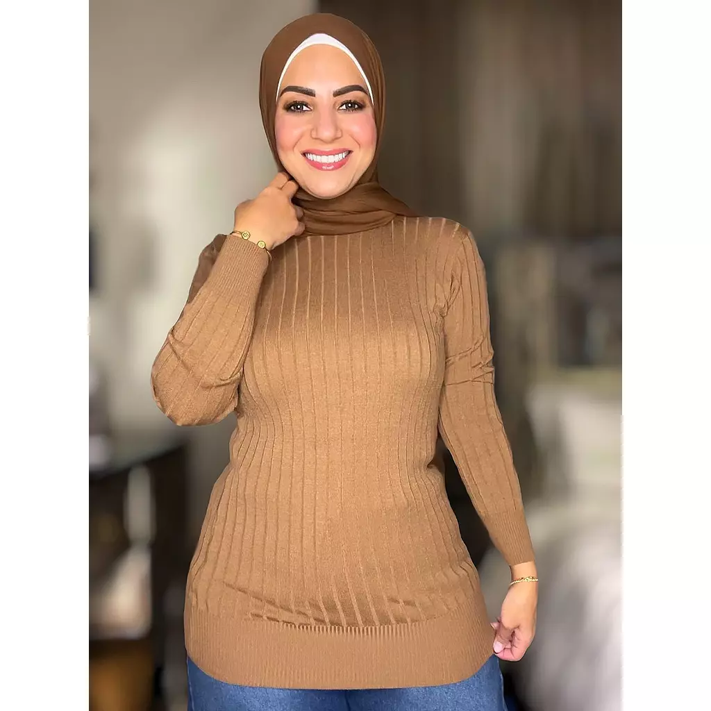Knitted Striped High-cool Pullover - Free Size 
