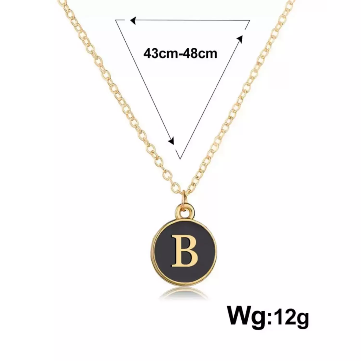 Small Round Black Charm Necklace 1