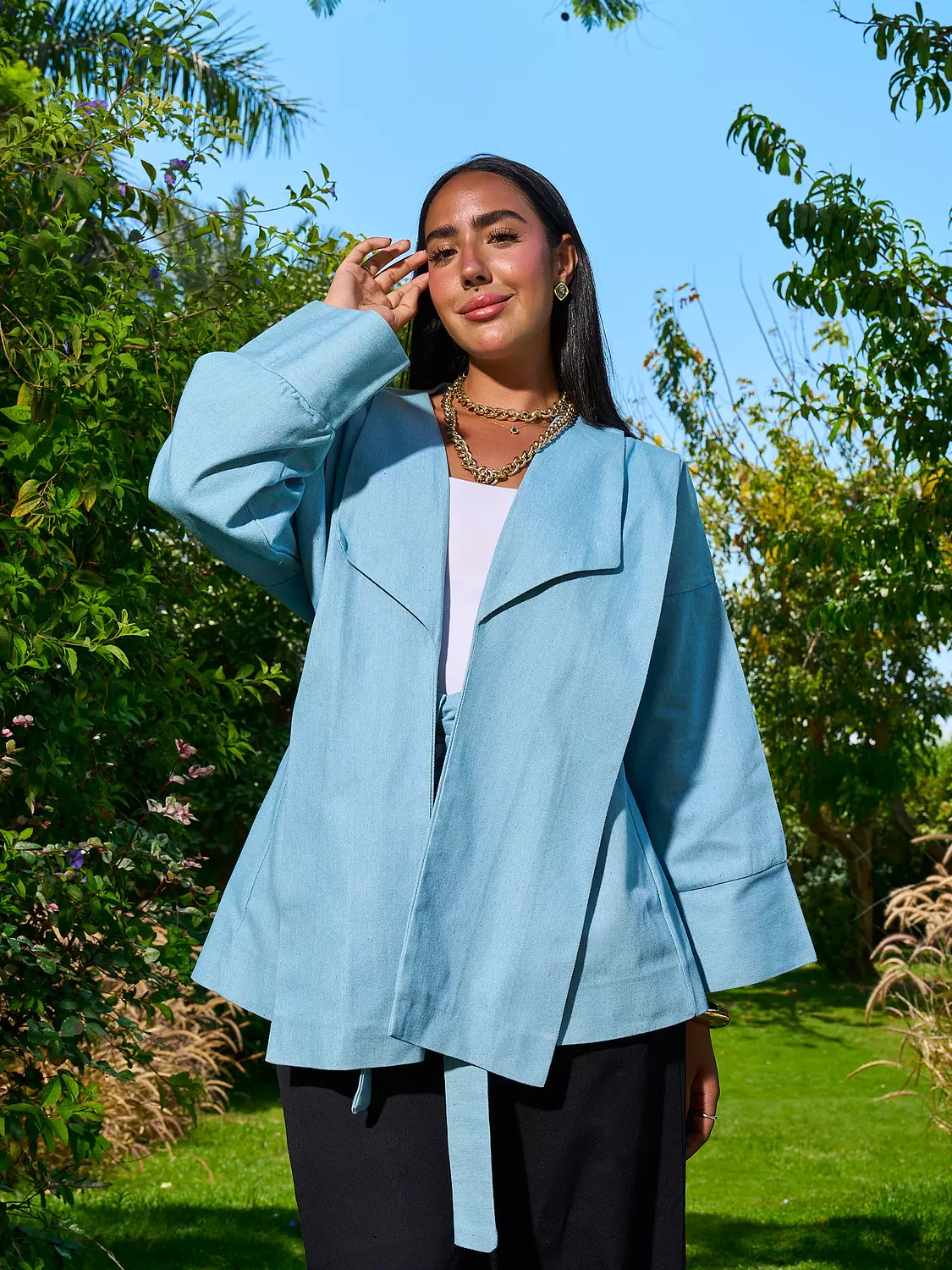 Worood Kimono Jacket _ Sky Blue 2