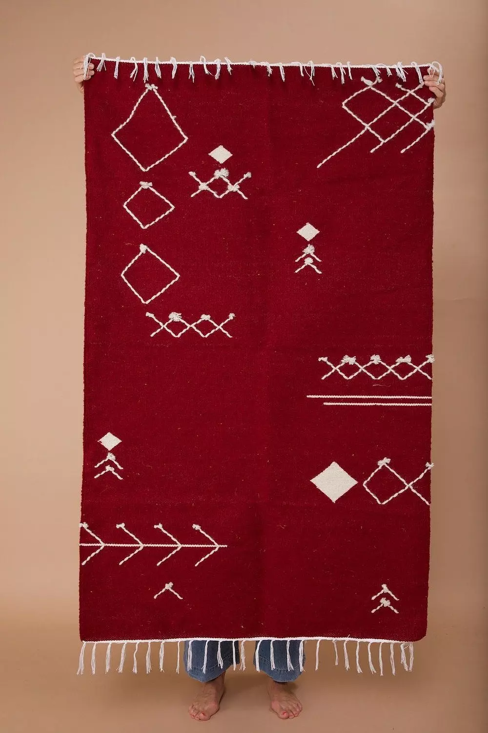 Burgundy Wood Kilim Rug hover image