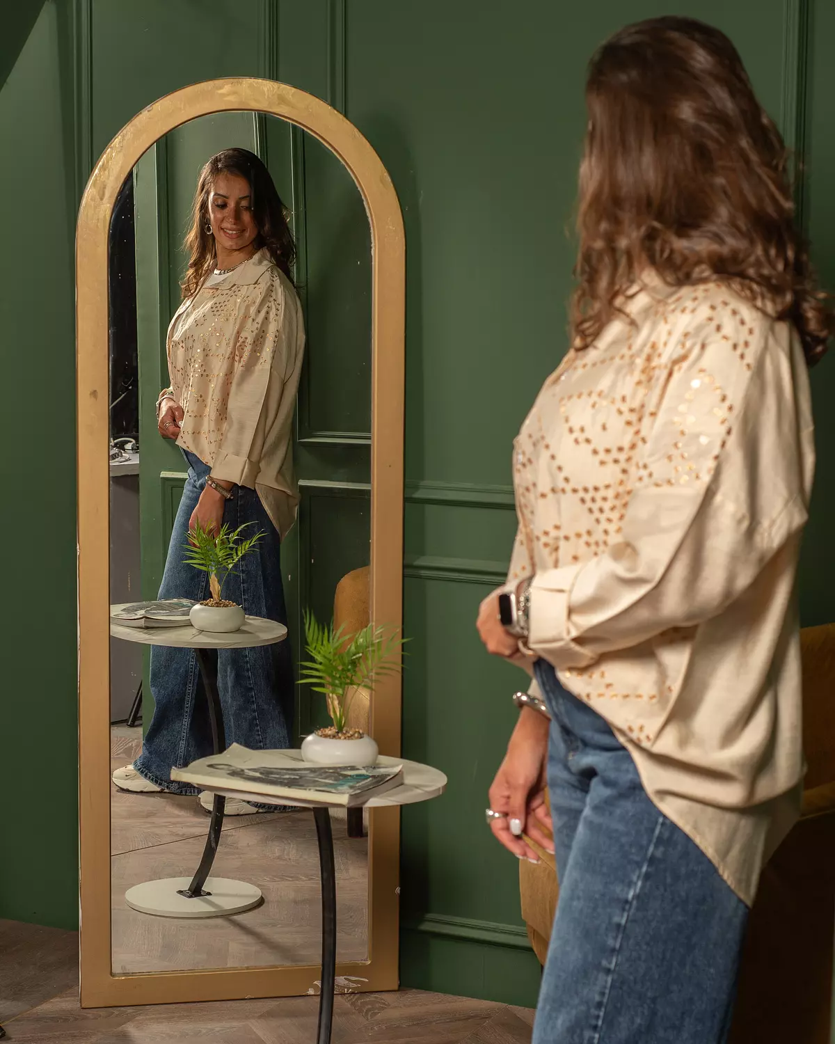 Gleam ease shirt (beige) 2