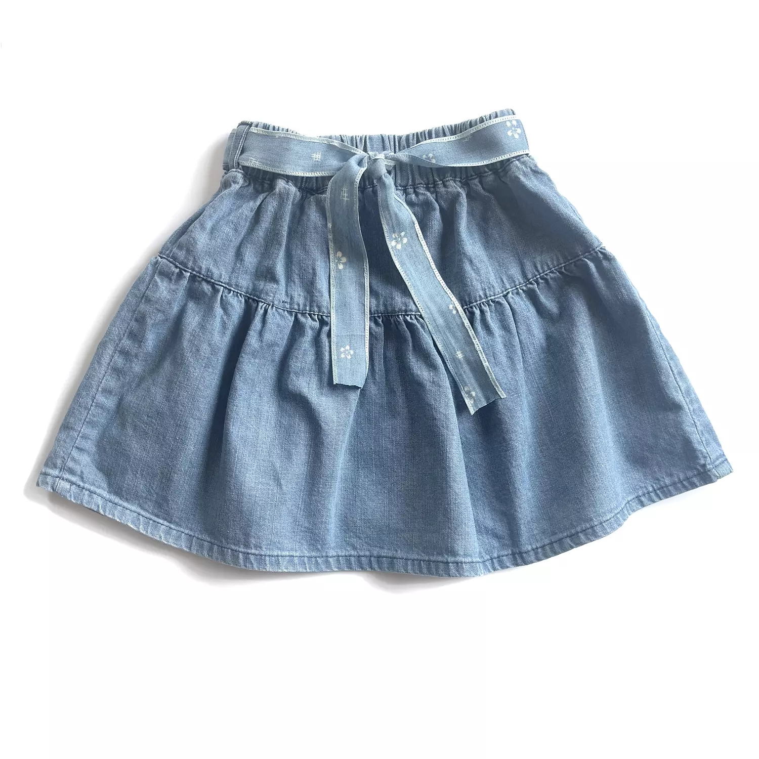 Soft Denim Skirt with Removable Belt  image