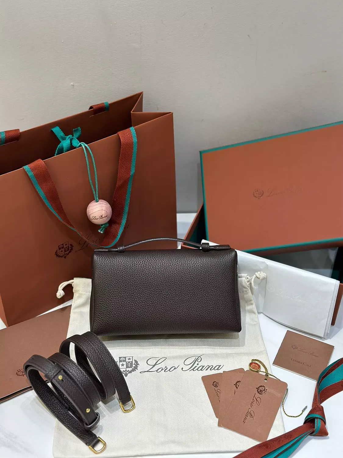 Loro piana L19 Chocolate Brown with Gold Hardware  2