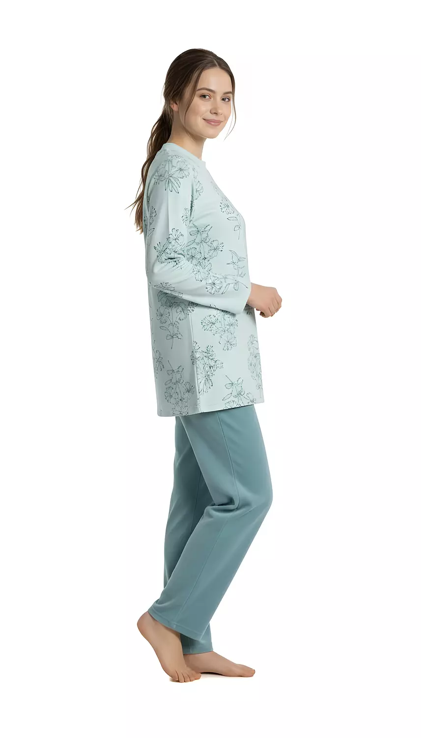 Shorto Girls Pajama Printed Flower PJ - 3103 - Turquoise 2