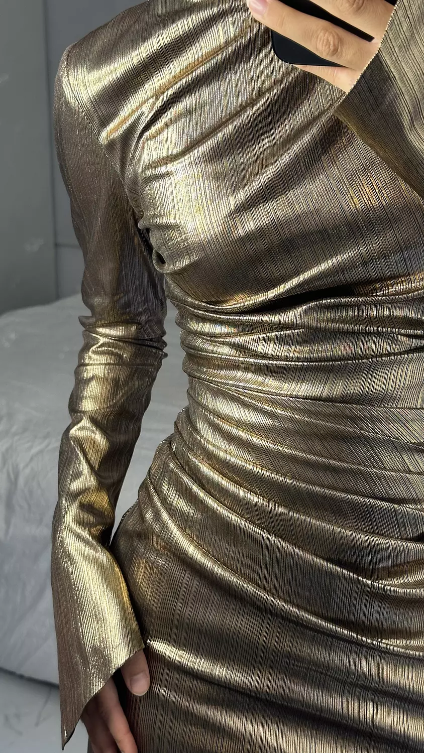 Nova dress in gold  4