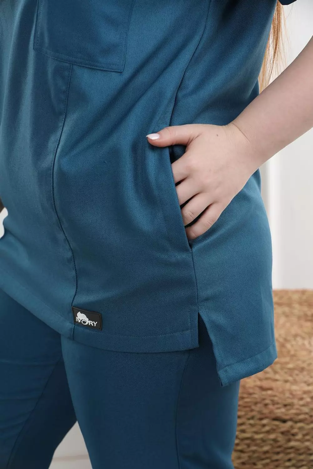 Petroleum Half Collar Scrub  12