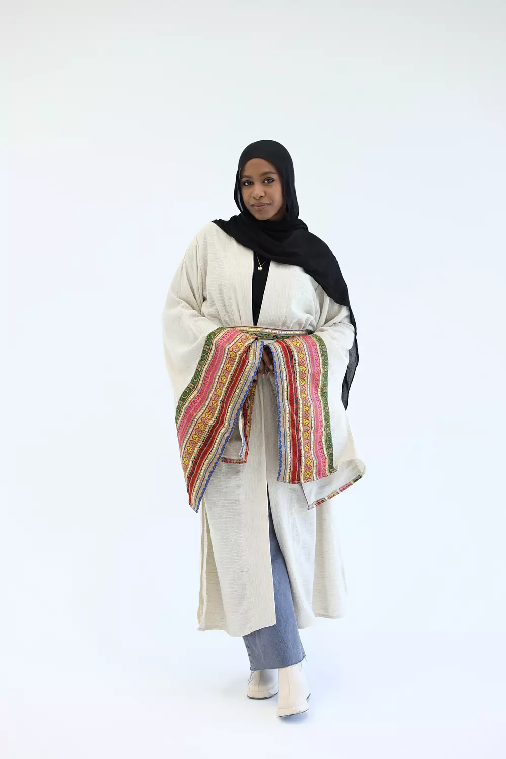Cardigan with long and colorful sleeves-2nd-img