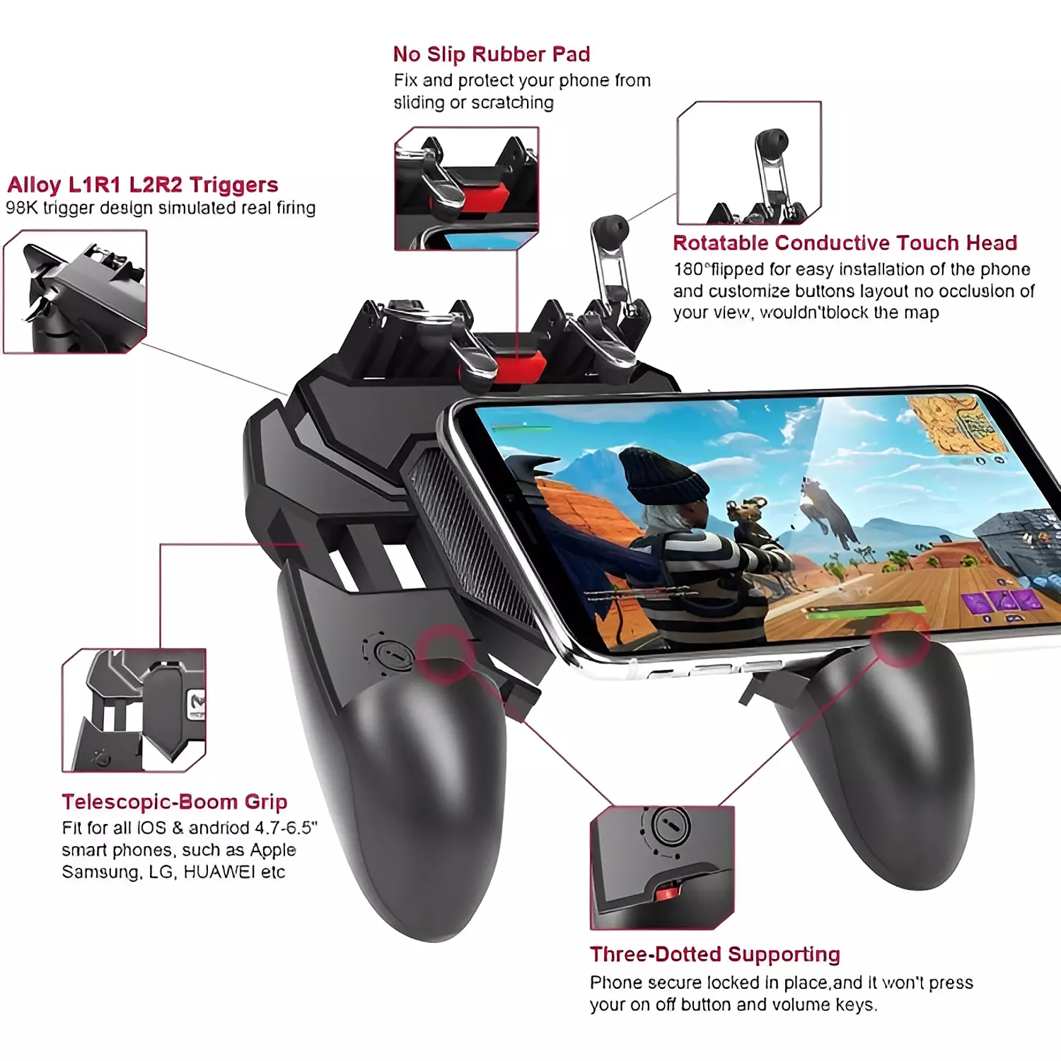 AK-66 PUBG Mobile Controller - Ergonomic Design, Compatible with iOS/Android 7