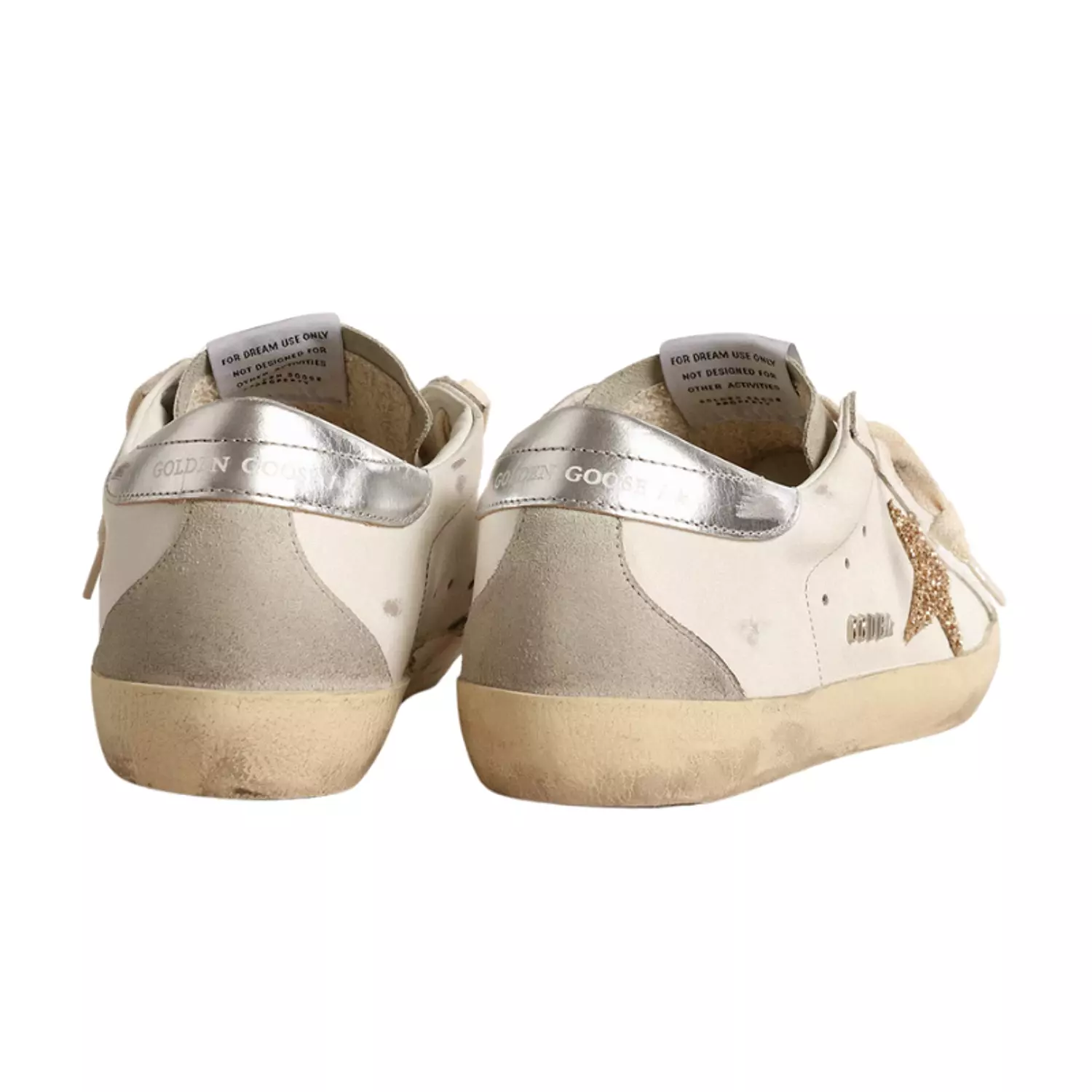 Golden Goose Super-Star – White Ice Gray Gold Glitter 1