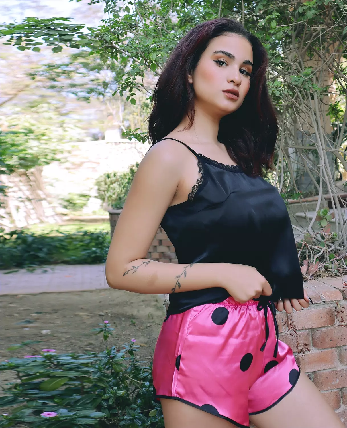 Polka Dot Satin Pajama Set 11