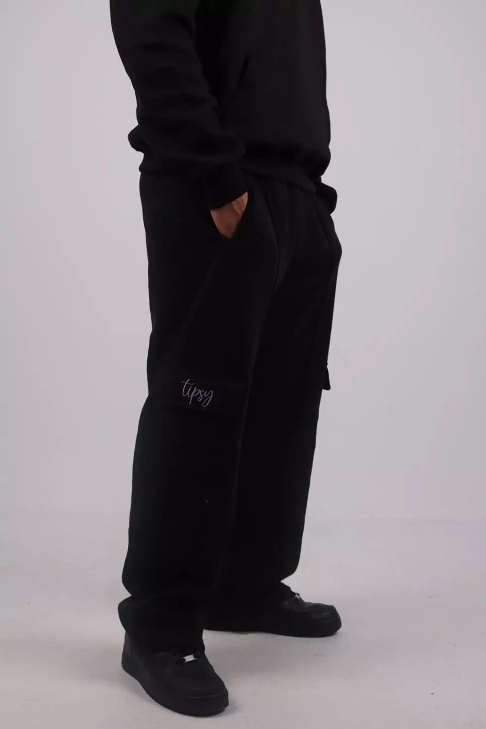 Black Cargo Sweatpants image