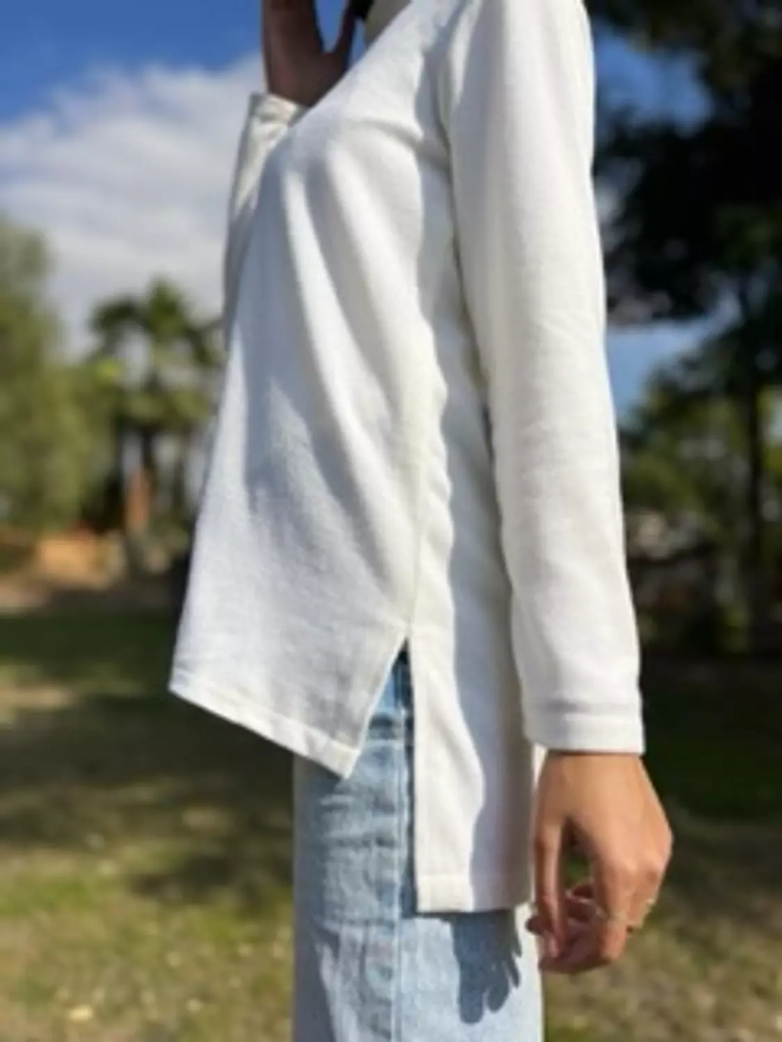 Off-white basic knit wool top 7