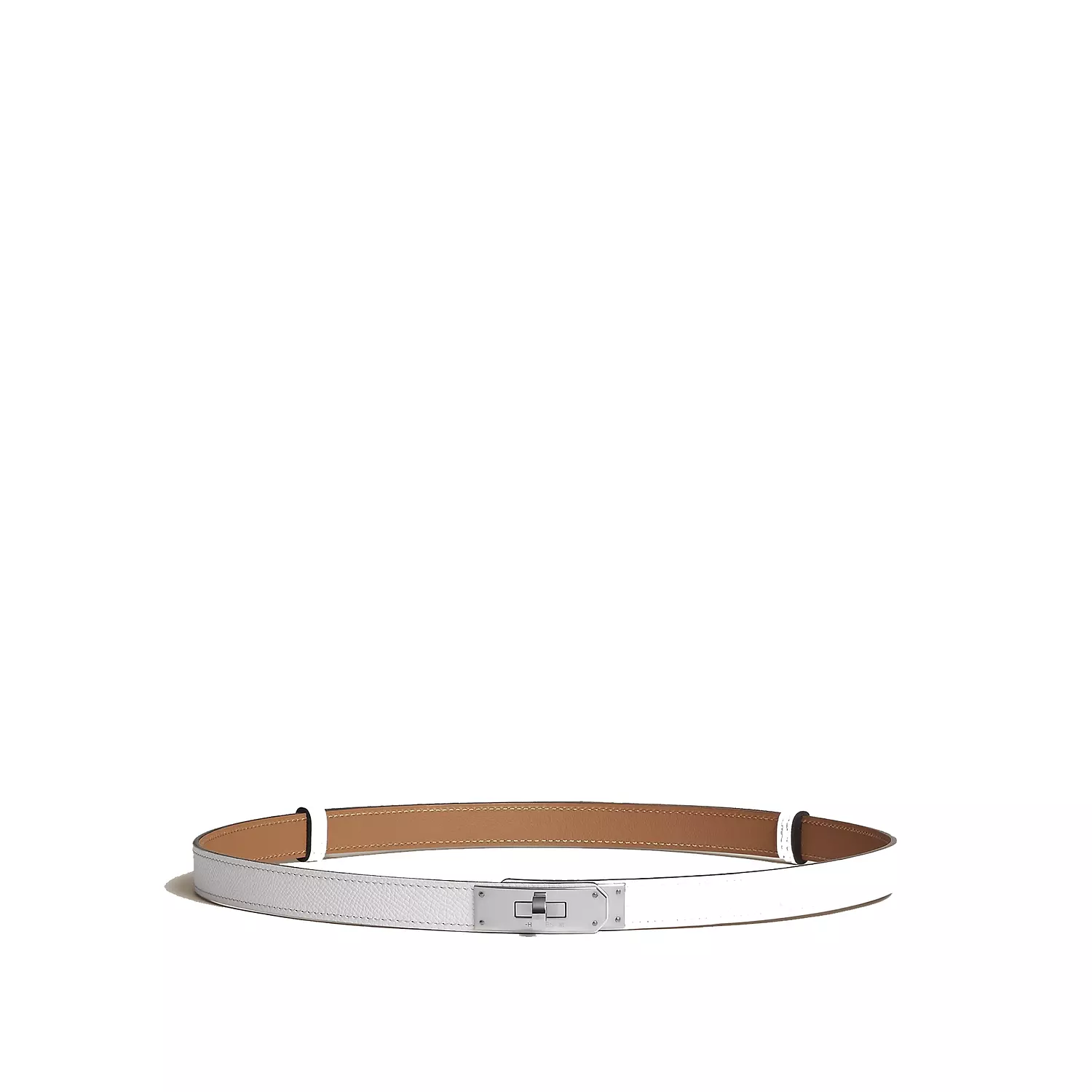 Hermès Kelly 18 belt white featuring image