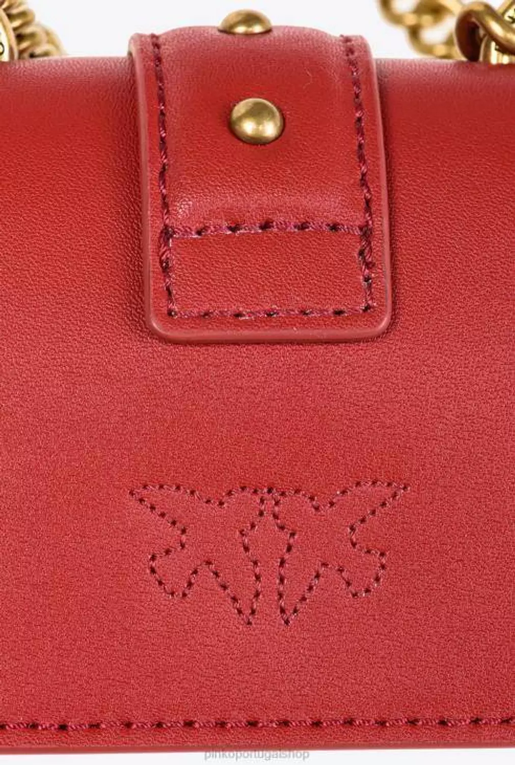 Micro Love Bag One Simply RUBI RED-ANTIQUE GOLD 4