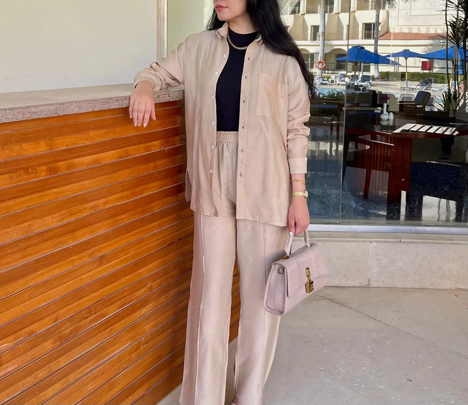 Beige Linen Comfy Set 2