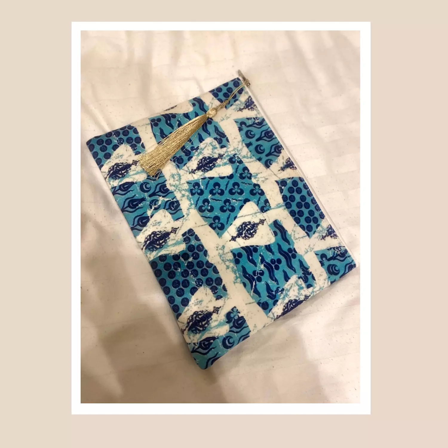The Blue Kaftan Gold Tassel Pouch 6