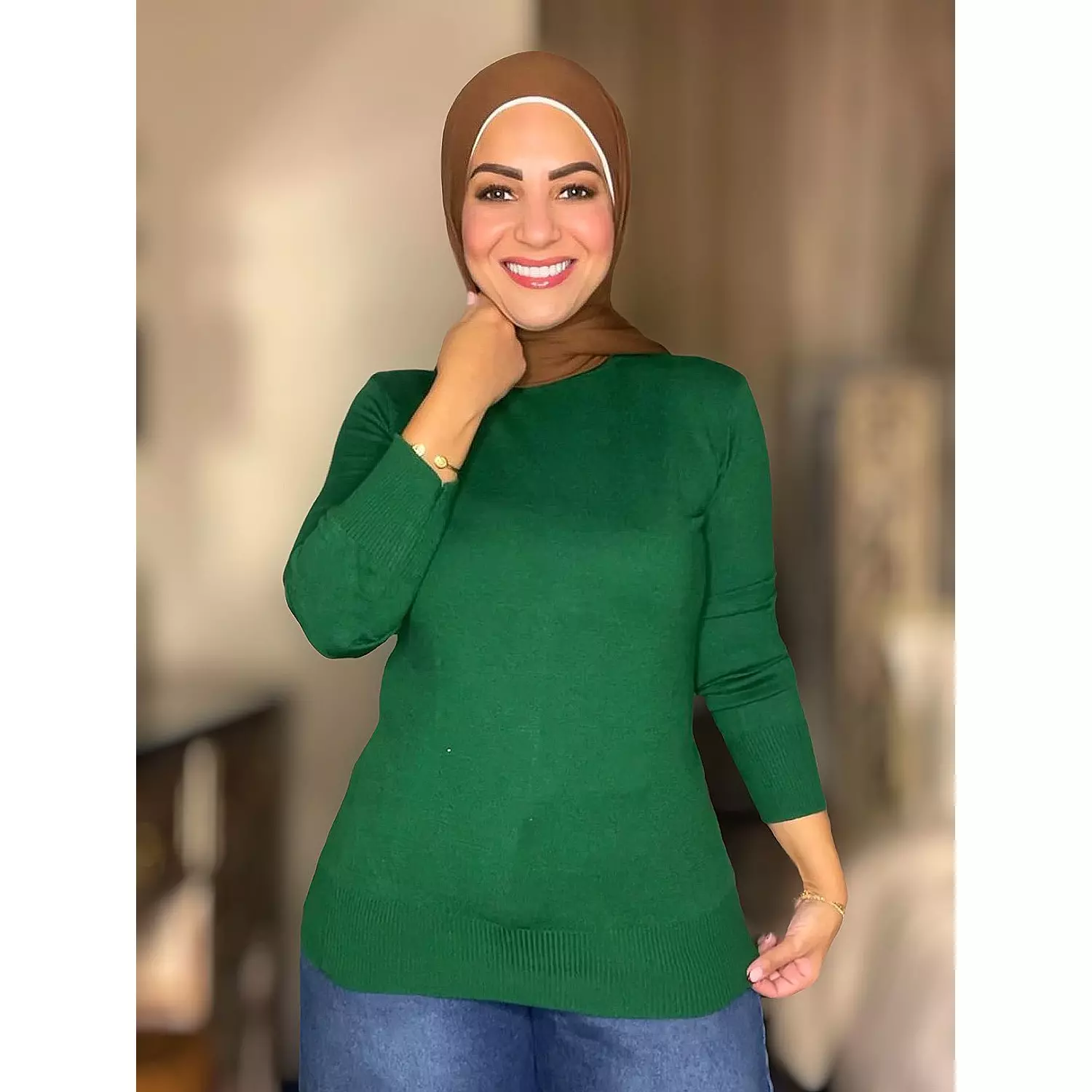 Knitted Plain High-cool Pullover - Free Size  hover image
