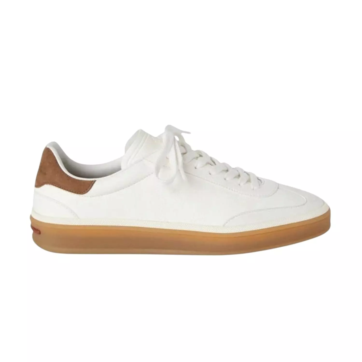 Loro Piana Tennis lace-up Suede Sneakers White image