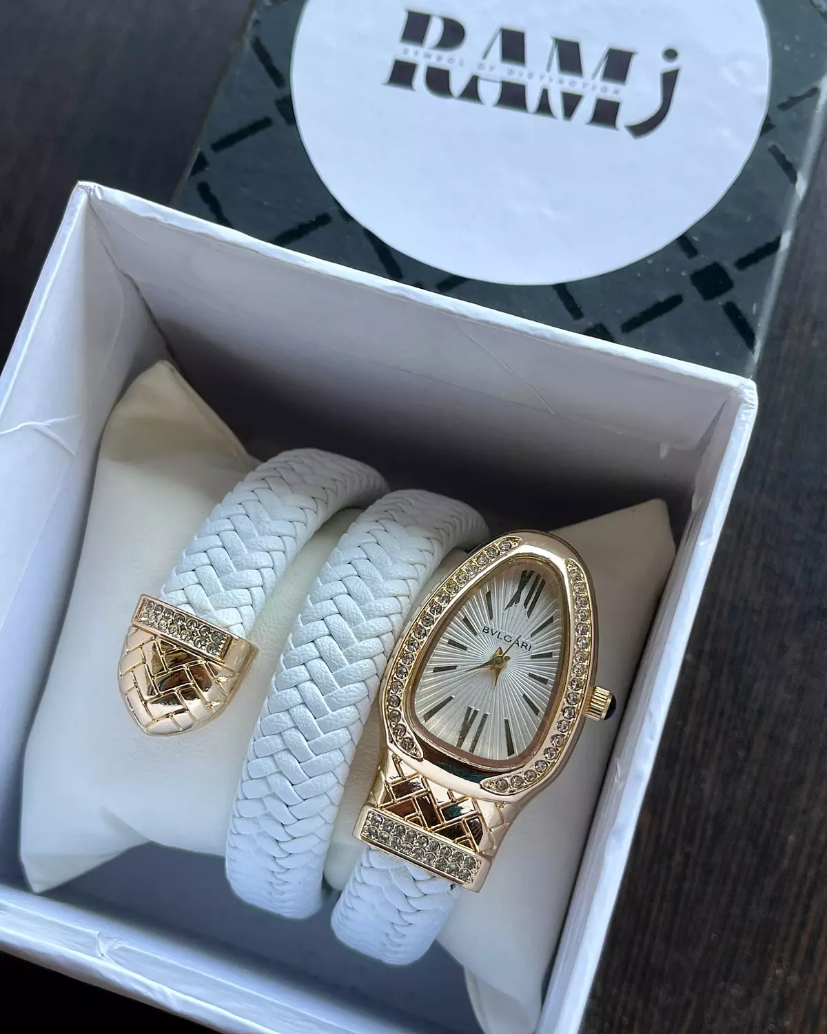 Bvlgari white and black leathers hover image