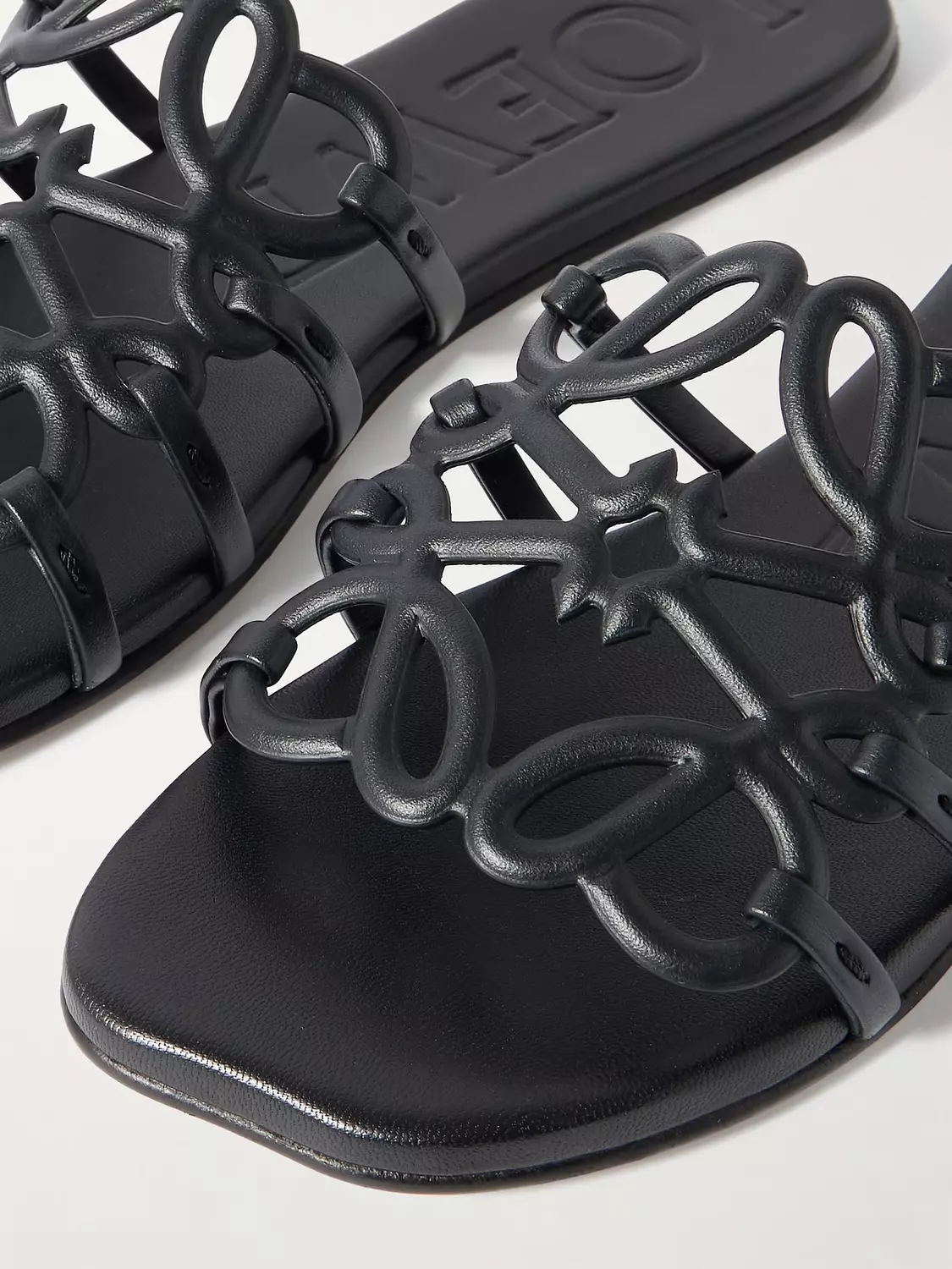 Loewe, Petal Anagram leather slides 4