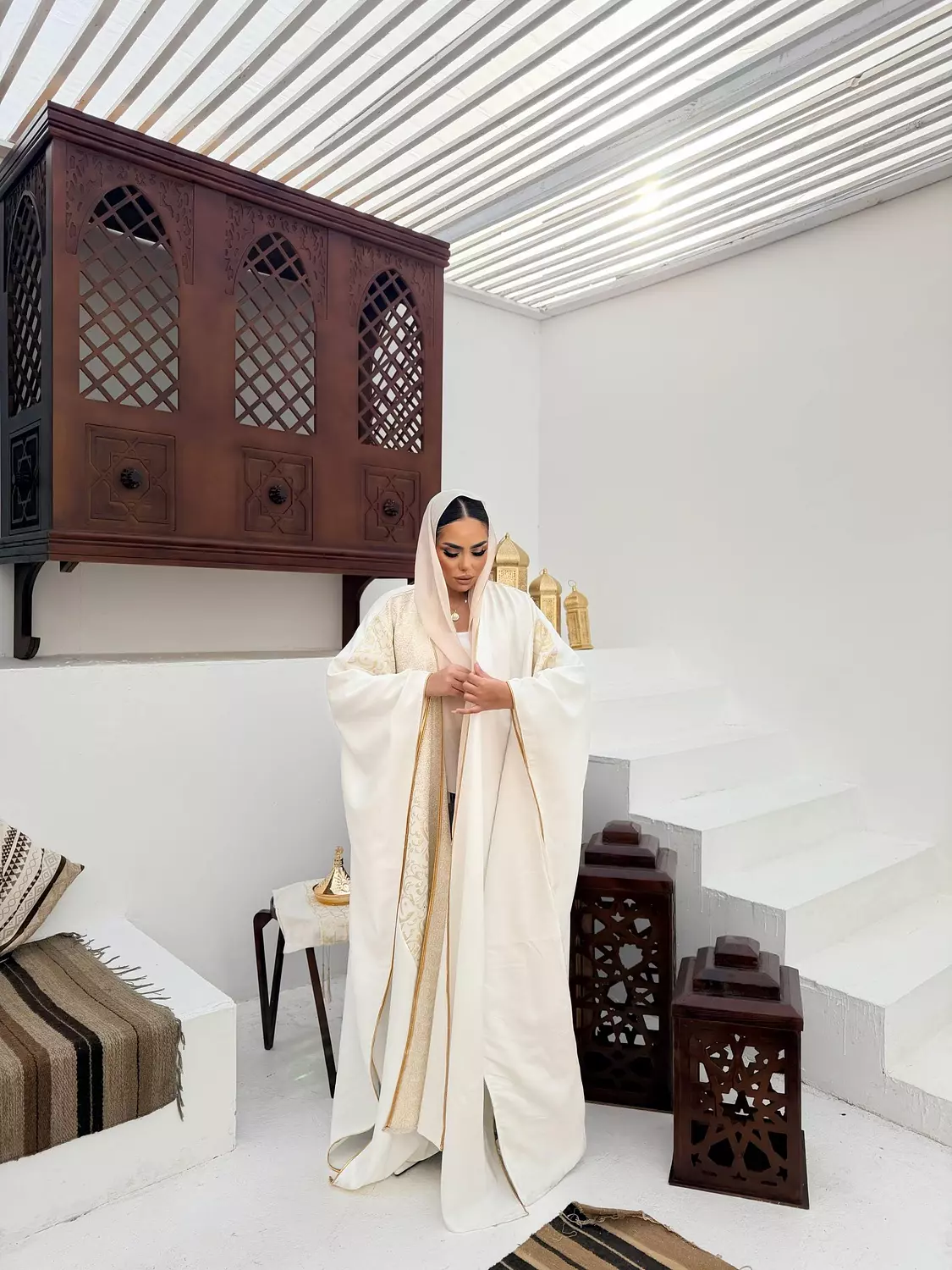 The Qasida Kaftan  In Cream  3