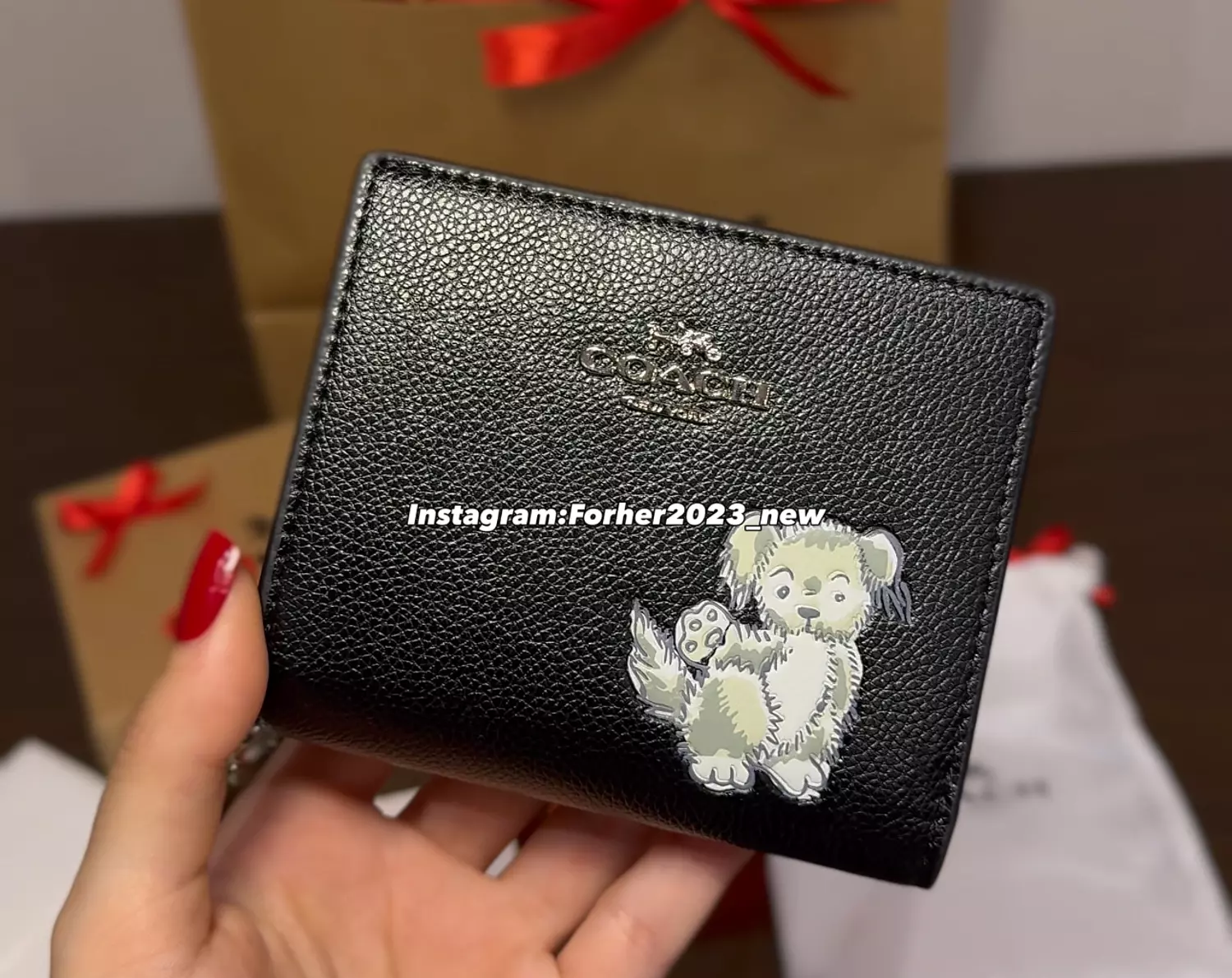 Coach snap wallet teddy bear 1