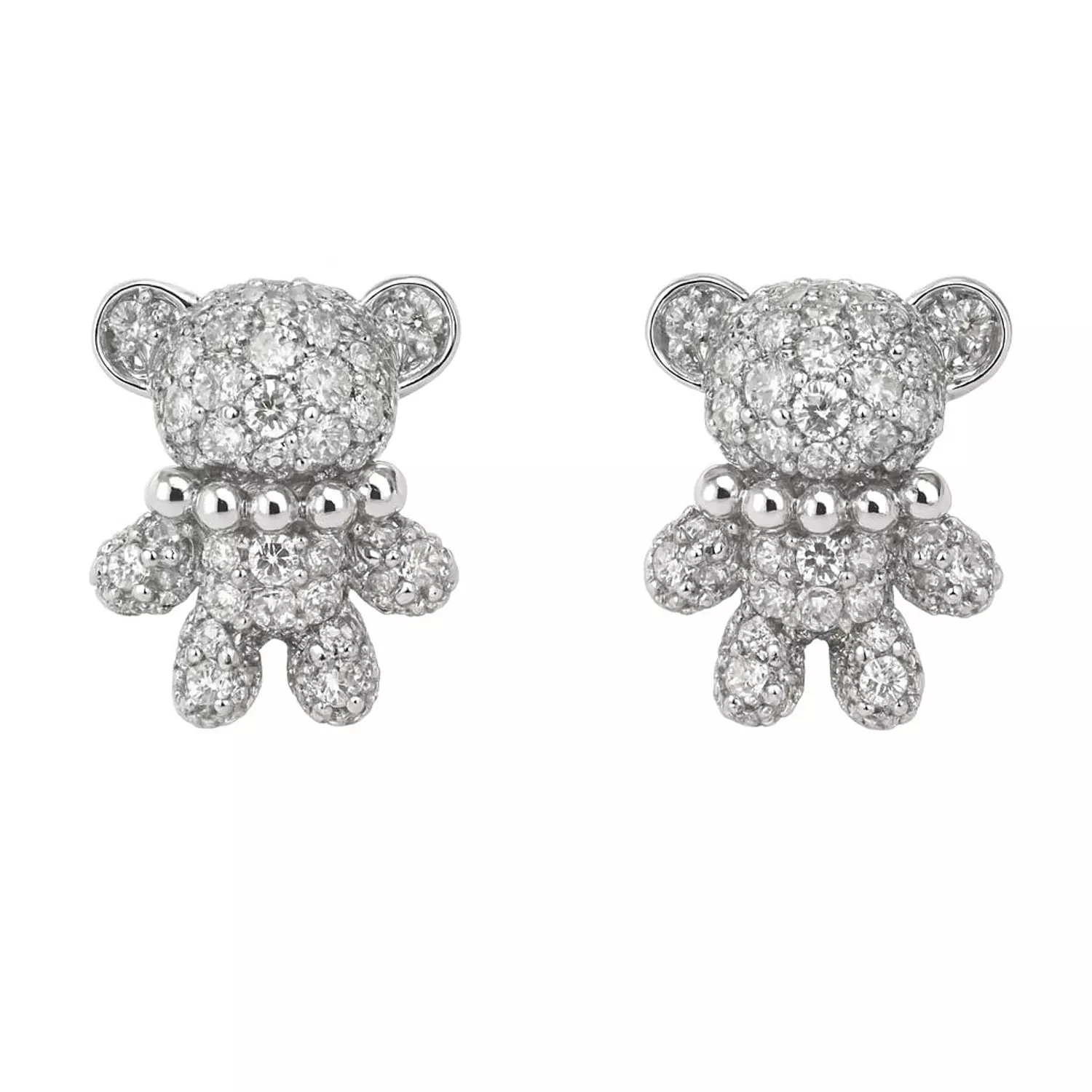 Silver Earrings Teddy Bear  1