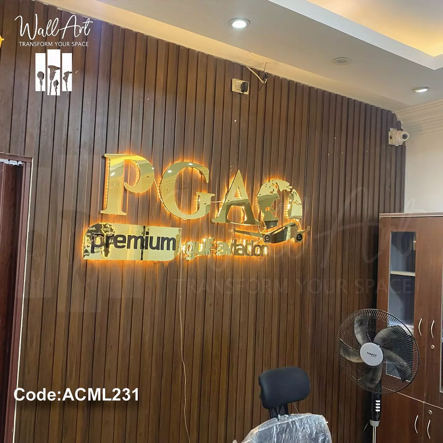 ACML231-Lighted Golden Acrylic Logo  image
