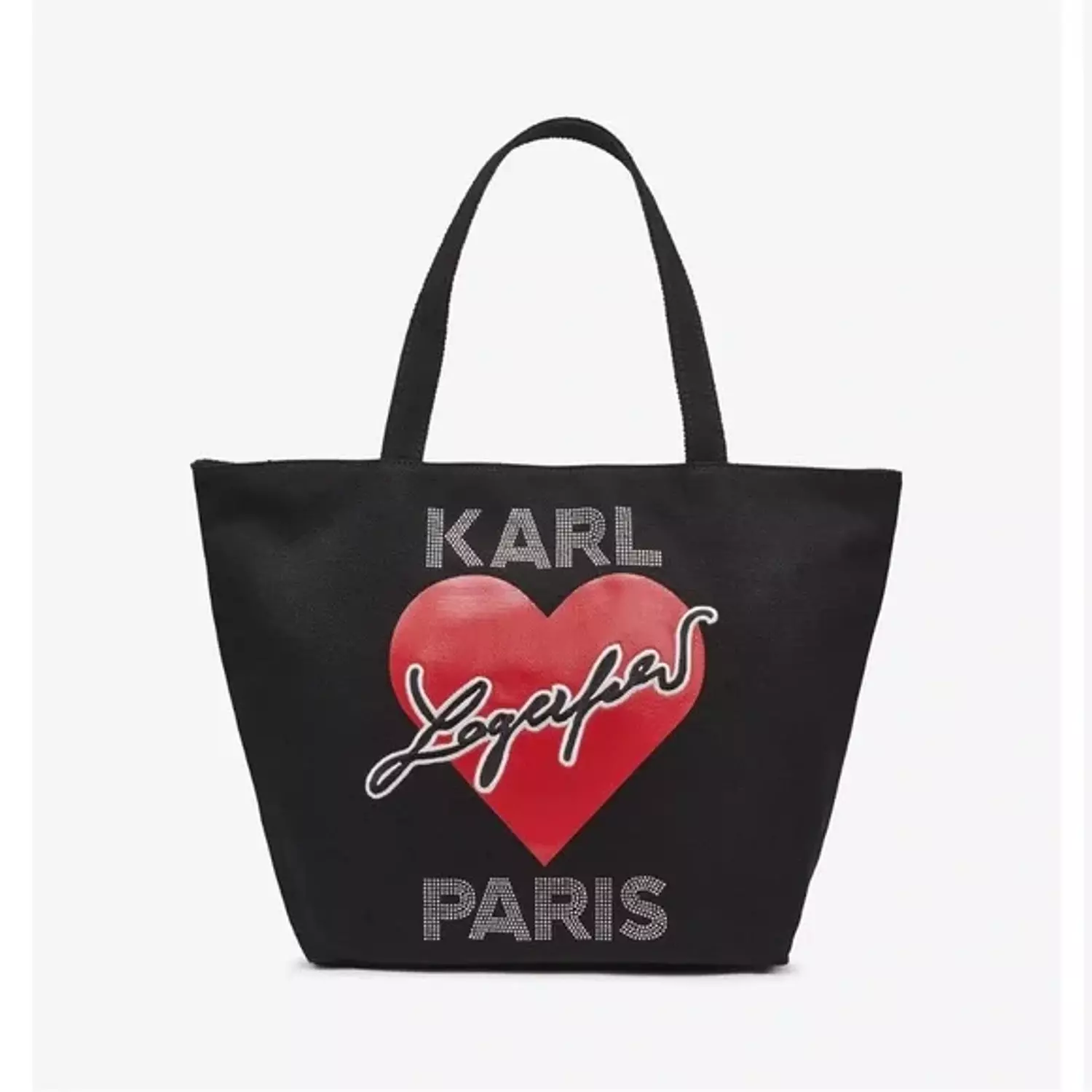 Karl Lagerfeld Paris Heart Tote Bag – Black Canvas image