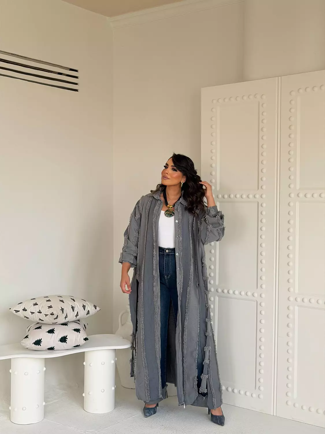 Zyra Kimono In Grey 5