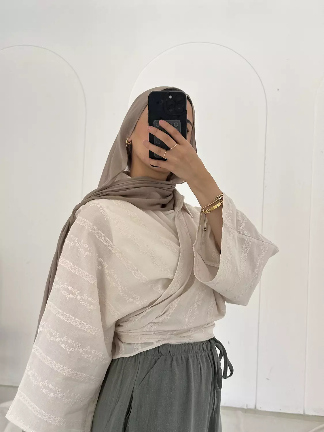 Embroidered Tie Top 1