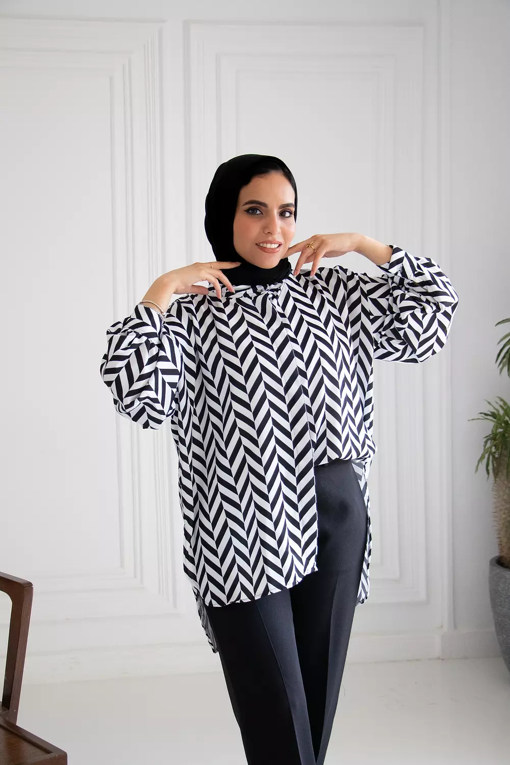 Black and white blouse 6