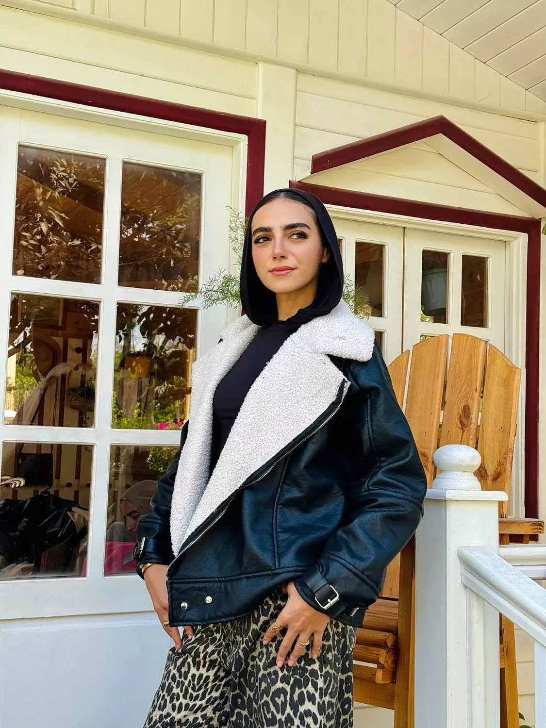 Long Leather Jacket with Fur inside 2