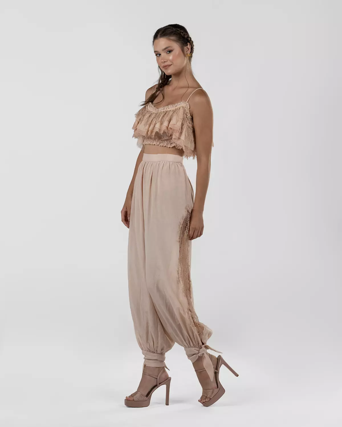 Chic Pink Bubble-Leg Pants 9