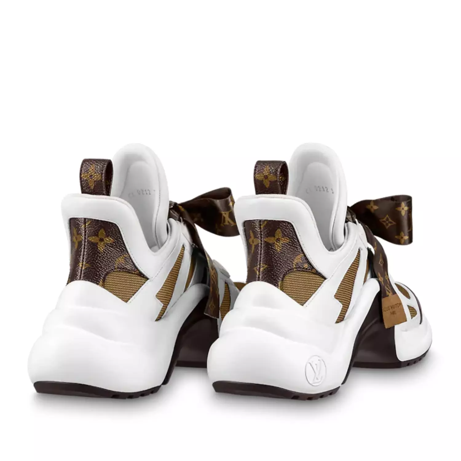 LOUIS VUITTON(WMNS) LOUIS VUITTON Archlight 1.0 Sneakers 'White Brown with Brown Ribbon' 3