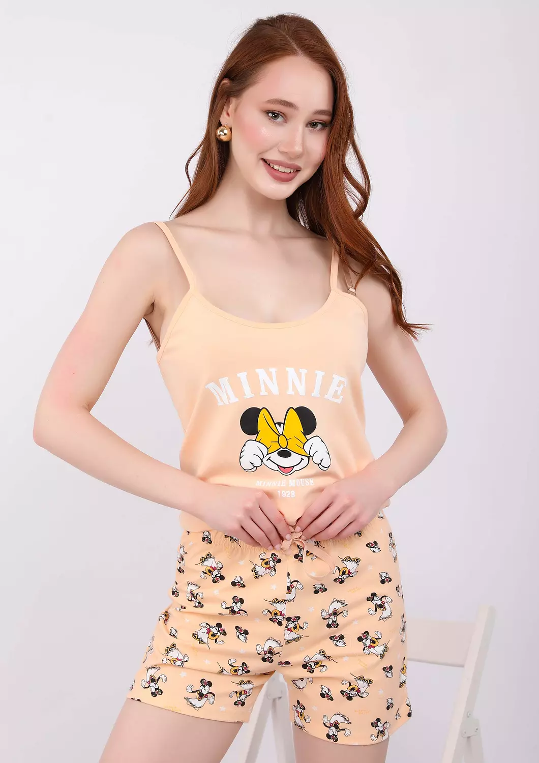 S235 Minnie mouse short sleeves short Pajama Set 3